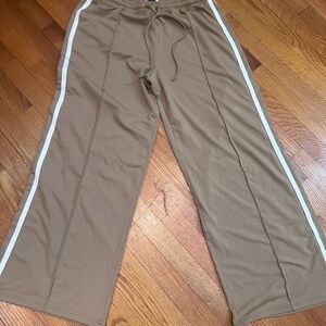American Eagle Outfitters Brown Joggers with White Stripes